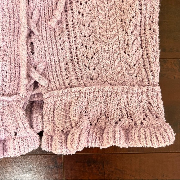 URBAN OUTFITTERS Carmella Ruffle Knit Tank Top Lavender Tie Front Size Small - Picture 8 of 13